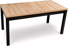 Elegancki rozkładany stół Dritto 160-230x80 do jadalni z płyty laminowanej w kolorze dąb artisan / czarny