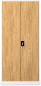 Szafa biurowa Eco Design Jan H, 90x40x195 cm, biały/dąb złoty