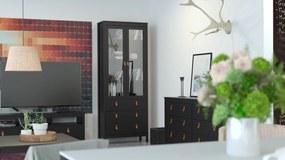 Czarna komoda z szufladami Madrid 4+4