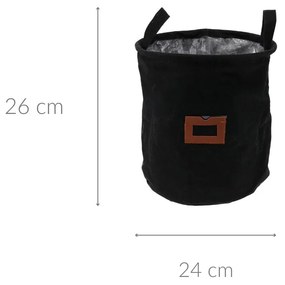 Kosz materiałowy z okienkiem oraz uchwytami, Ø 24 cm