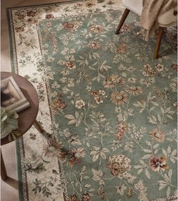 Zielono-kremowy dywan z wiskozy 160x230 cm Oriental – Nouristan