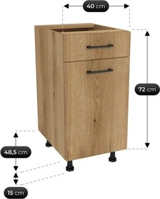 Zestaw Mebli Kuchennych MODERN 200 cm Kaszmir/Dąb Ryflowany Nowoczesny