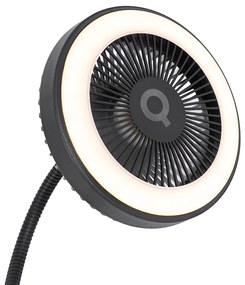 Czarny wentylator stołowy z LED 2700K - Dores Nowoczesny Oswietlenie wewnetrzne