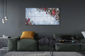 Obraz drukowany na płótnie Bombki, Szyszki i Deski