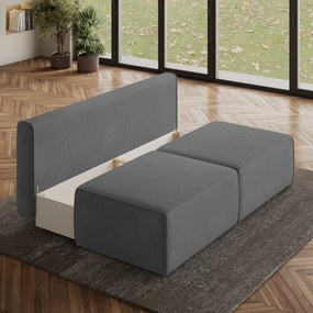 Masseno Narożnik VARNA z funkcją spania i pojemnikiem na pościel Narozniki L, Rozkładana sofa - Szary, POSO 60