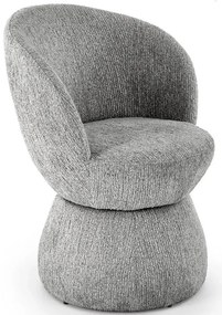 Szare tapicerowane krzesło obrotowe - Liro