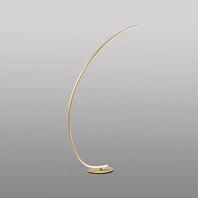 Lampa podłogowa LED Iole, ściemnialna, 30 W, ciepłe światło, 3000 K - Lampa podłogowa w kolorze szczotkowanego złota, nowoczesna aluminiowa konstrukcja, IP20