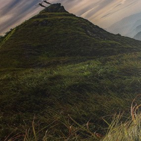 Obraz kobiet na klifie (z zegarem) (90x30 cm)