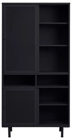 Czarna metalowa szafka z drzwiami przesuwnymi 90x180x40 cm Veep – Unique Furniture