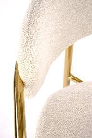 Krzesło Do Jadalni Salonu Kremowy, K537 Tkanina RAVEN, chrom, glamour