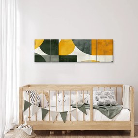 Obraz - Abstrakcja w oliwkowym kolorze (170x50 cm)