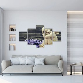 Obraz anioła z kwiatem (125x70 cm)