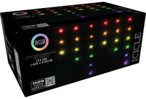 Łańcuch świąteczny LED z pilotem Icicle 172 LED, kolorowy