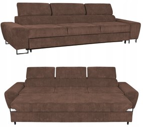 Sofa kanapa 3 os rozkładana z f. spania Savio Family meble brąz sztruks