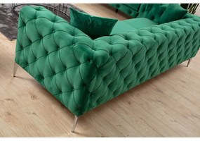 Ciemnozielona aksamitna sofa 237 cm Como – Artie