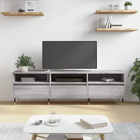 Mebel TV Sonoma Szary 150x30x44,5 cm Drewno Inżynieryjne z Dużą Przestrzenią Magazynową