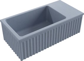 Massi Umywalka betonowa ryflowana nablatowa / wisząca prostokątna 60 x 30 cm WELLE | różne kolory : Kolor - Lawendowy, Typ montażu - podwieszana