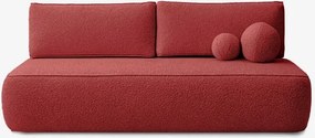 Sofa z Funkcją Spania ARVETO Bordo Boucle Nowoczesna