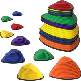 AIYAPLAY Zestaw 9 Trittsteine, design antypoślizgowy, do użytku wewnętrznego i zewnętrznego, łatwe do układania, kolorowe