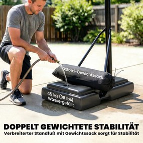 SPORTNOW Kosz do koszykówki na zewnątrz 135-305 cm szybko regulowany stojak z nietłukącą się tablicą 110x70 cm 2 kółka | Aosom PL
