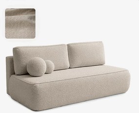 Sofa z Funkcją Spania ARVETO Beżowa Boucle Nowoczesna