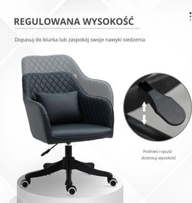 Vinsetto Ergonomiczny fotel biurowy z masażem krzesło obrotowe z funkcją wibracji szary | Aosom PL