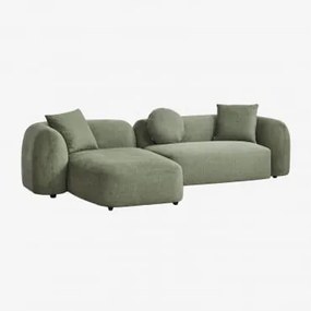 Modułowa Sofa Z Szezlongiem Po Lewej Stronie, 2-częściowa, Z Tkaniny Chenille Coco Tkaniny Szenil Salvia Zieleń - Sklum