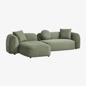 Sofa Modułowy Z Lewym Szezlongiem, 2-częściowy, Z Tkaniny Chenilla Coco Szenila Szałwiowa Zieleń - Sklum