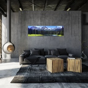 Obraz - Ośnieżone szczyty górskie (170x50 cm)