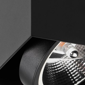 Designerski reflektor czarny kwadratowy AR111 - BoxDesignerski Oswietlenie wewnetrzne