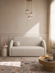 Sofa rozkładana Nubi trzyosobowa 140 cm z pojemnikiem - jasny beżowy boucle Quelle 03