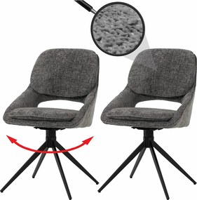 Krzesło do jadalni MCW-N73 (zestaw 2 sztuk), ciemnoszary