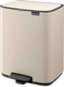 Beżowy stalowy kosz na śmieci z pedałem 12 l Bo – Brabantia
