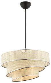 Lampa wisząca na przewodzie COUPER 1xE27/60W/230V kremowa / błyszczący chrom