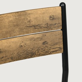 HOMCOM Zestaw Stołowy 3-częściowy, Stolik i 2 Krzesła, MDF+Metal, Brązowy