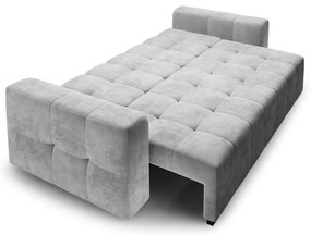 Jasnoszara aksamitna rozkładana sofa Milo Casa Luca