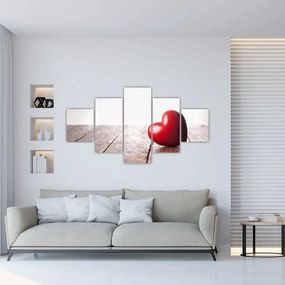 Obraz drewnianego serca (125x70 cm)