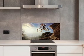 Szklany Panel Rower w Górach pod Chmurami