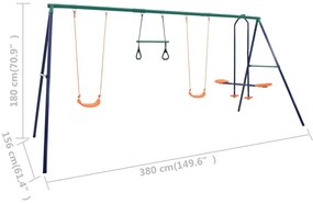 Zestaw czterech huśtawek ogrodowych dla dzieci C5-E89