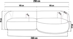 Narożnik NOBO Lewostronny system modułowy tkanina DressME 18 Szary