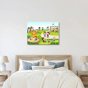 Obraz na szkle dziecięcych zabaw w piaskownicy (70x50 cm)