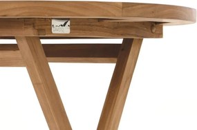 DIVERO okrągły stolik wykonany z drewna tekowego, Ø 80 cm