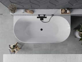 Mexen Oval Slim wanna wolnostojąca przyścienna 170 x 80 cm, biała, przelew czarny - 52661708000-70