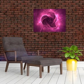 Obraz nowoczesnej różowej abstrakcji (70x50 cm)