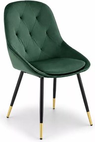Krzesło Emerald – eleganckie, tapicerowane z nowoczesnym designem, na metalowych nogach