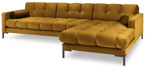 Żółty aksamitny narożnik Cosmopolitan Design Bali, prawostronny