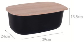 Chlebak z bukową deską do krojenia