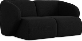Modułowa sofa 2-osobowa - z tkaniny bouclé - czarny - LANI
