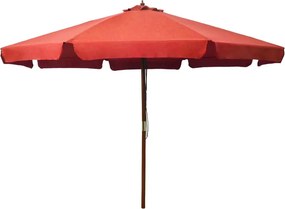 Parasol ogrodowy na drewnianym słupku terakota G1-R11