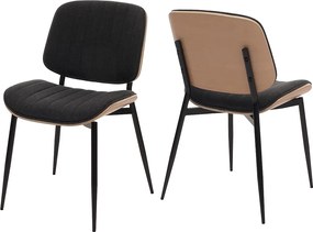 Krzesło do jadalni MCW-O44 (zestaw 2 sztuk),  naturalny, ciemnoszary